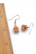 Tiny Ceramic Cube Earrings